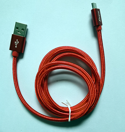 Xwave Kabl USB2.0 na Micro USB 1.2M,2A,aluminium,upleten,crveni - Слика 4
