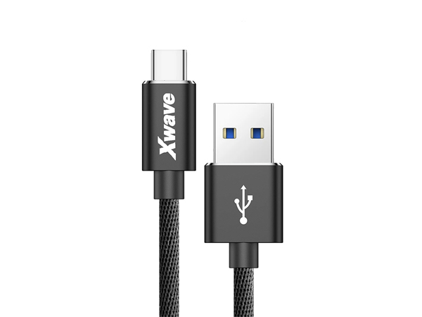 Xwave Kabl USB Tip C muški na Tip A muški 1.2M 3A, PVC crni pleteni - Слика 2