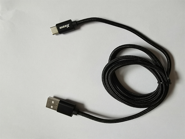 Xwave Kabl USB Tip C muški na Tip A muški 1.2M 3A, PVC crni pleteni - Слика 3
