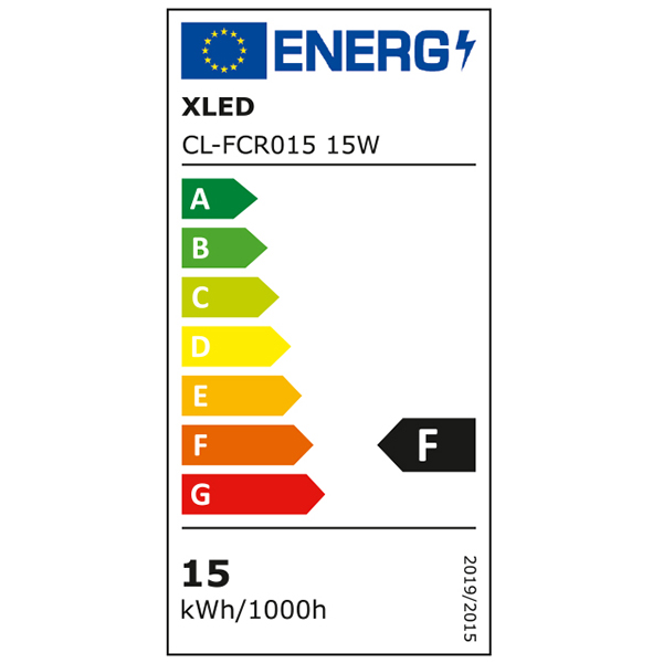 XLED CL-FCR015 15W Nadgradna okrugla LED lampa otporna na vlagu,4000K,Fi167 - Слика 2