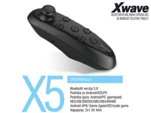 Xwave X5  crni BT daljinski upravljač za  mobil/smart TV/IOS/PC/Android