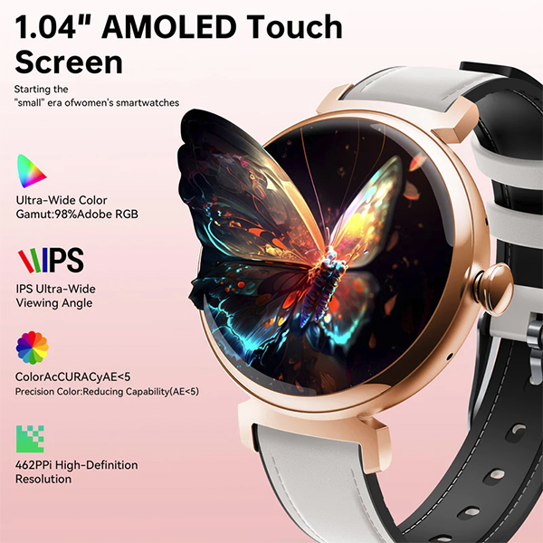 Oukitel BT30 Smart Watch for Women 160mAh/Heart rate/SpO2/Blood Preasure/Accelerometer/Crna - Слика 4