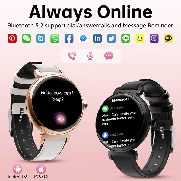 Oukitel BT30 Smart Watch for Women 160mAh/Heart rate/SpO2/Blood Preasure/Accelerometer/Crna - Слика 5