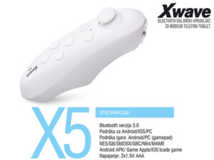 Xwave X5 beli BT daljinski upravljač za  mobil/smart TV/IOS/PC/Android
