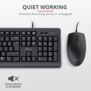 Tastatura+miš TRUST Primo žični set/US/crna