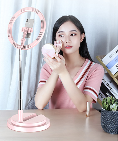 Xwave Selfie stalak LED svetlo,visina 58-168cm,roze - Слика 2