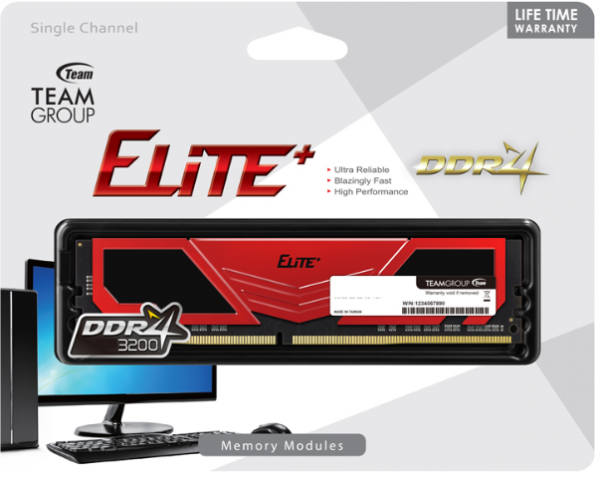 TEAM GROUP TeamGroup DDR4 * TEAM ELITE PLUS RED UD-D4 16GB 3200MHz 1,2V 22-22-22-52 TPRD416G3200HC2201 (4178) - Слика 2