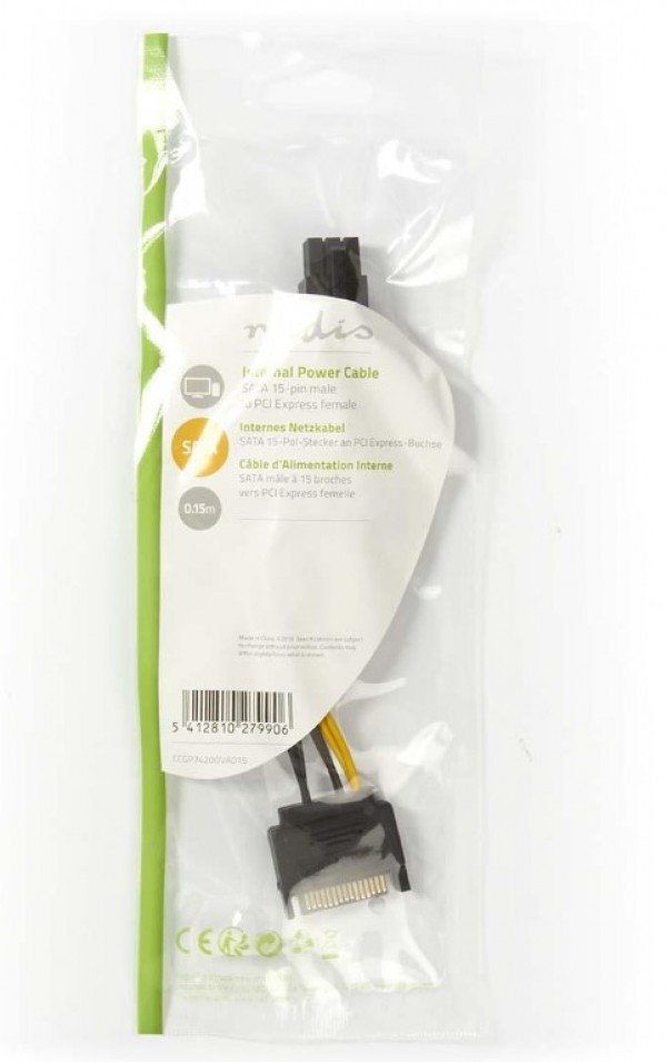 NEDIS CCGP74200VA015 Interni adapter za napajanje SATA - 6-pinski za PCI express video kartice 15cm - Слика 3