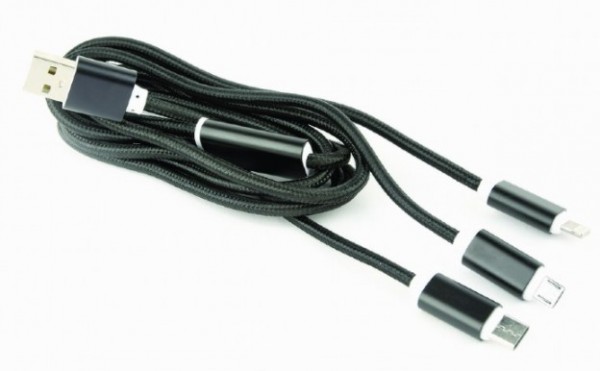 CC-USB2-AM31-1M Gembird USB 3-u-1 kabl za punjenje 8-pin, Type-C, microUSB, crni, 1m - Слика 3