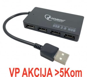 UHB-U2P4-02 ** Gembird USB2.0 4-port HUB, black (279)