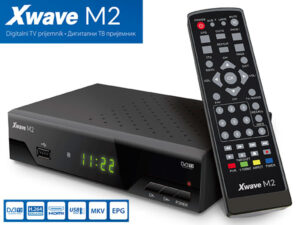 Xwave M2 DVB-T2 Set Top Box,LED,scart,HDMI,RF in-out,USB,media player,metalno kućište