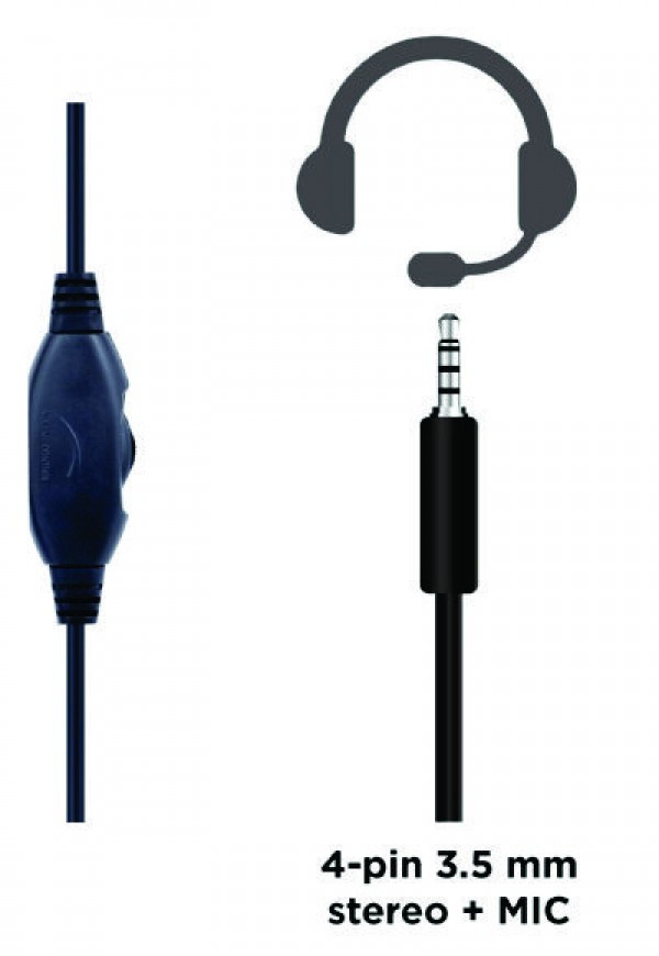 GHS-05-B Gembird Stereo gejmerske slusalice sa mikrofonom+volume kontrolom 3.5mm BLUE - Слика 3