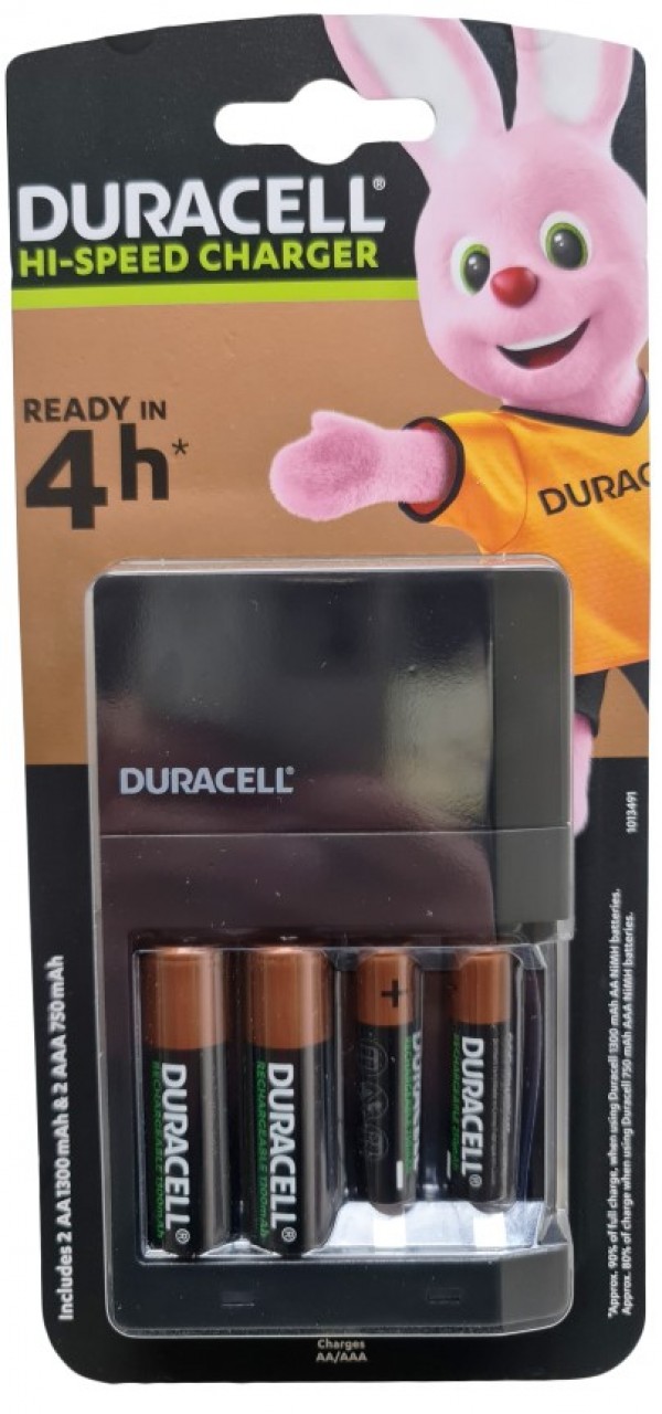 Duracell CEF14 PUNJAC + punjive baterije 2xAA NiMH 1300mAH+ 2xAAA 750mAh( Hi speed 4h, auto-OFF) - Слика 2