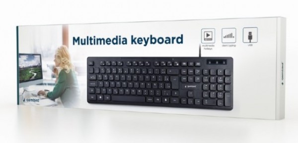KB-MCH-04 * Gembird Multimedijalna tastatura, chocolate, USB, US layout, Slim black (399) - Слика 2
