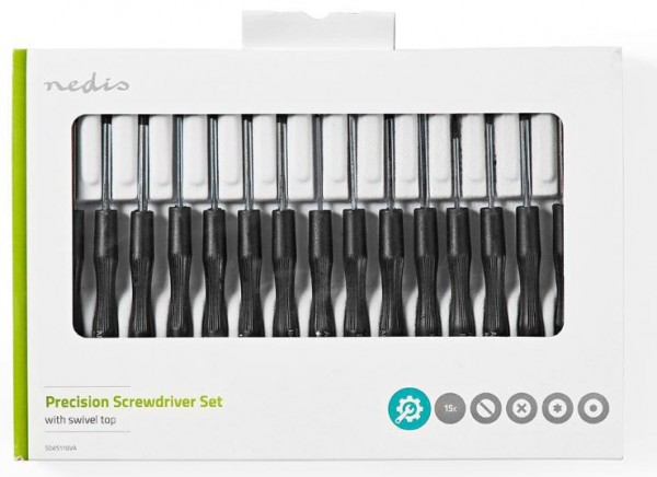 NEDIS SDAS110VA Precizni set odvijaca 3x PH / 4x Flat / 4x Hex / 4x Tx (15kom) - Слика 3