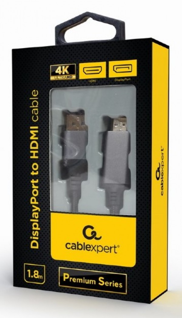 CC-DP-HDMI-4K-6 Gembird DisplayPort na HDMI interface kabl,4K at 60 Hz, Premium Series 1.8m - Слика 2