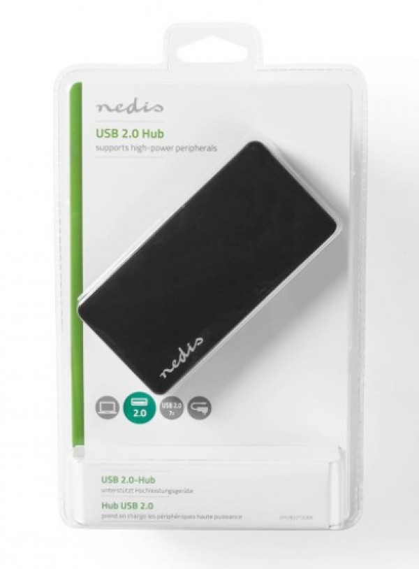 NEDIS UHUBU2730BK USB 2.0 7-port hub + AD/DC adapter - Слика 4