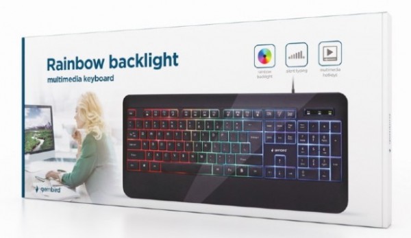 KB-UML-03 Gembird Rainbow multimedijalna tastatura sa pozadinskim osvetljenjem, US layout USB - Слика 4