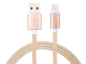 Alpha Star Kabl USB2.0 na Micro USB 2M,upleten,zlatni