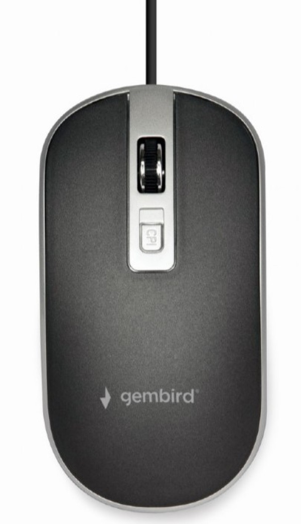 MUS-4B-06-BS Gembird Opticki mis 800-1200Dpi 4-button 99mm black/silver USB - Слика 2