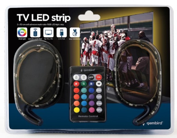 LED-2SU-RGB50-01 Gembird USB RGB LED traka, 2 x 50 cm - Слика 4