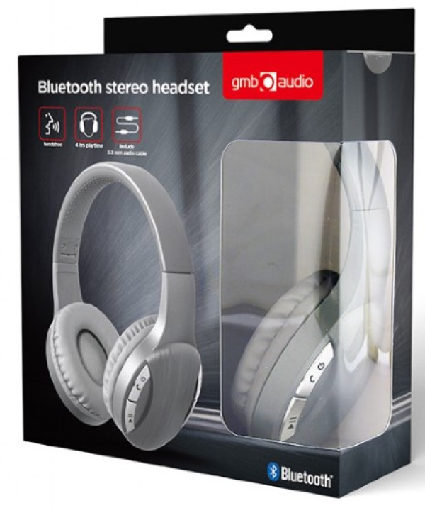 BTHS-01-SV Gembird Bluetooth stereo Slusalice sa mikrofonom, Silver - Слика 3