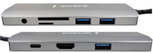 A-CM-COMBO9-03 ** Gembird USB Type-C 9in1 multi-port adapter USB-C+HUB+HDMI+PD+card+RJ45 Gbit (2159)