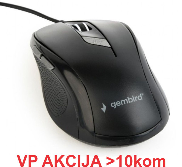 MUS-6B-01 ** Gembird Opticki mis 400-1600Dpi black, 110mm USB (249) - Слика 4