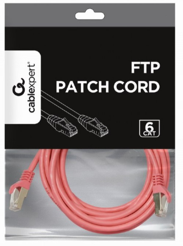PP6-3M/RO Gembird Mrezni kabl,CAT6 FTP Patch cord 3m pink - Слика 2