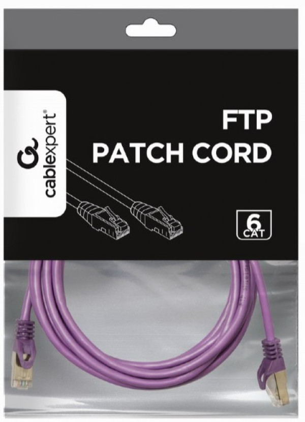PP6-3M/V Gembird Mrezni kabl, CAT6 FTP Patch cord 3m purple - Слика 2