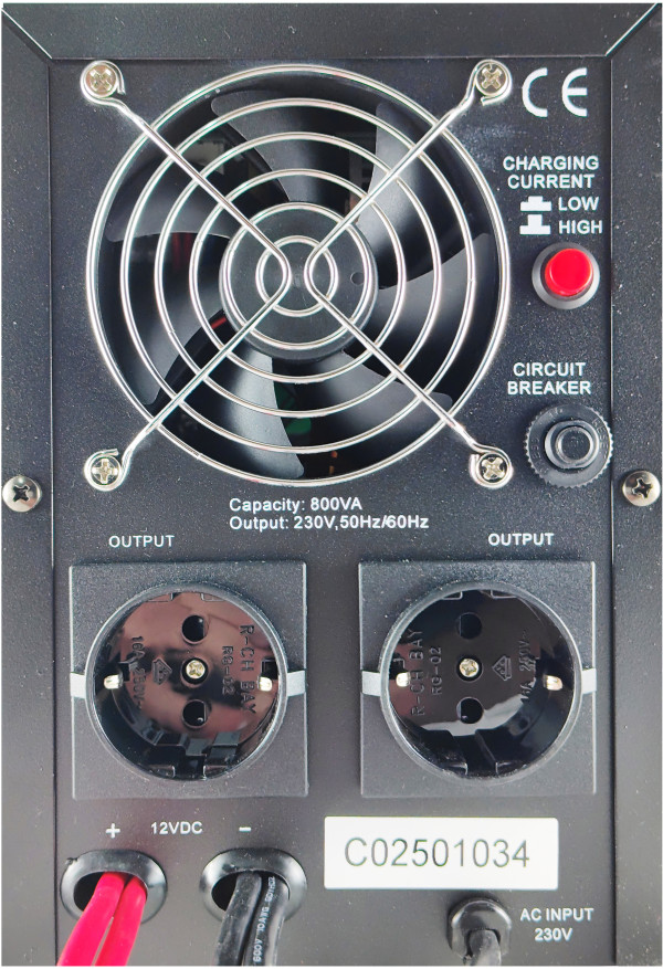 GEMBIRD UPS-PSW-800VA GMB LONG, cist sinusni pretvarac sa produzenom autonomijom 500W-220V/12V - Слика 2