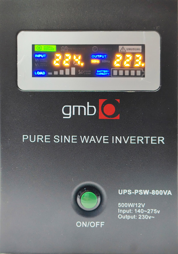 GEMBIRD UPS-PSW-800VA GMB LONG, cist sinusni pretvarac sa produzenom autonomijom 500W-220V/12V - Слика 3
