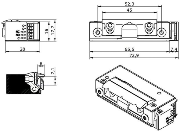 Elektricni prihvatnik O&C 5u 6x10 9-24v ac/dc MS 3436 - Слика 3