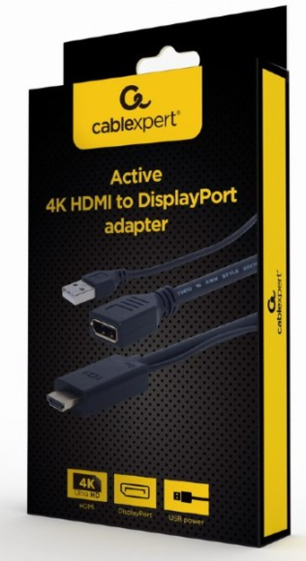 A-HDMIM-DPF-01 Gembird Active 4K HDMI to DisplayPort adapter, black A - Слика 4