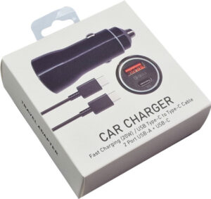 NPA-AC23 ** Gembird QC3.0 PD auto punjac +kabl-C,20W 3.6V-6.5V/2.4A, 6.5V-9V/1.67, 9V-12V/1.3A (289)