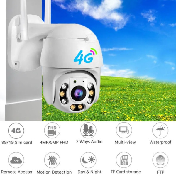 GEMBIRD CAM-IP4MP-EP9-EU 4G GMB kamera 4 mpix microSD iCSee xmeye pro app Two-way voice PTZ ip66 - Слика 4