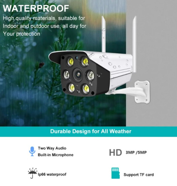GEMBIRD CAM-IP3MP-B6 GMB kamera 3 mpx microSD iCSee xmeye pro app Two-way voice Bullit ip66* (2676) - Слика 2