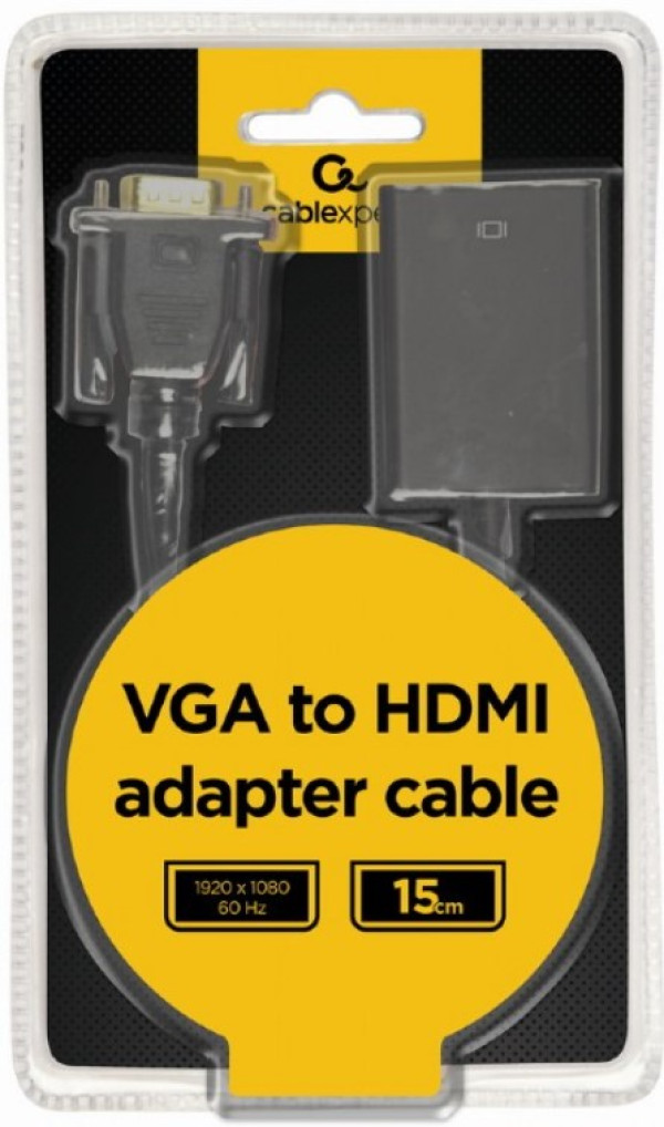 A-VGA-HDMI-01 Gembird VGA to HDMI and audio cable, single port, black WITH AUDIO - Слика 4