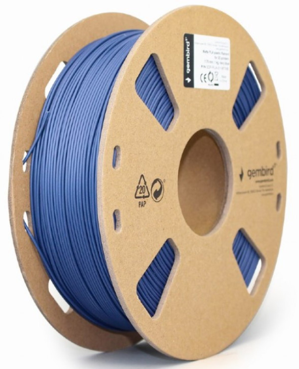 GEMBIRD 3DP-PLA-01-MTNB Mat PLA Filament za 3D stampac 1.75mm, kotur 1KG, Navy Blue - Слика 2