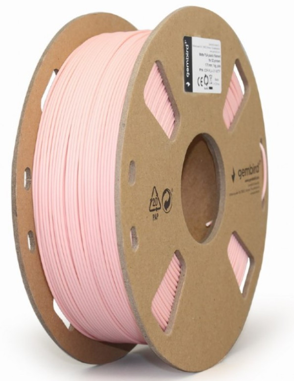 GEMBIRD 3DP-PLA-01-MTP Mat PLA Filament za 3D stampac 1.75mm, kotur 1KG, Pink - Слика 2