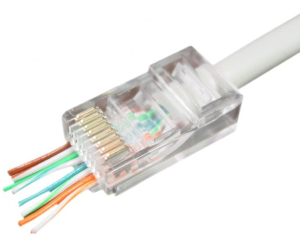 LC-PTU-01/100 Gembird Universal pass-through modular CAT5 UTP plug 8P8C, 100u pak /CENA PO PAKOVANJU - Слика 2