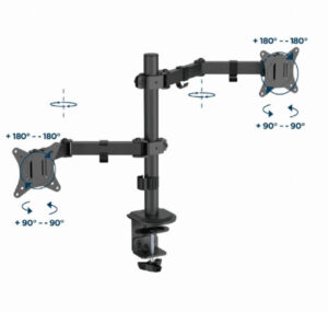 MA-D2-03 * Gembird Podesivi dupli stoni drzac za monitor, tilt, 17-32 max.2x9kg (1849)