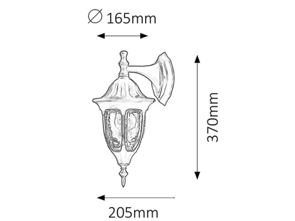 Spoljna zidna lampa Milano E27 60W IP43 (8341) - Слика 2