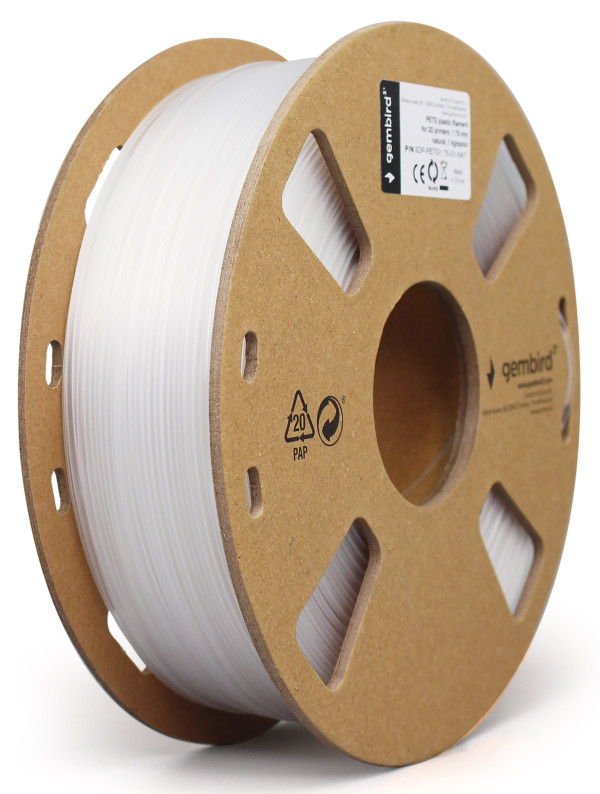 GEMBIRD 3DP-PETG1.75-01-W PETG Filament za 3D stampac 1.75mm, kotur 1KG WHITE - Слика 3