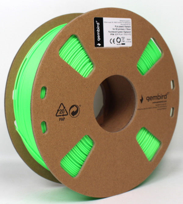 GEMBIRD 3DP-PLA1.75-01-FG PLA Filament za 3D stampac 1.75mm, kotur 1KG plamen sjajan Green - Слика 4