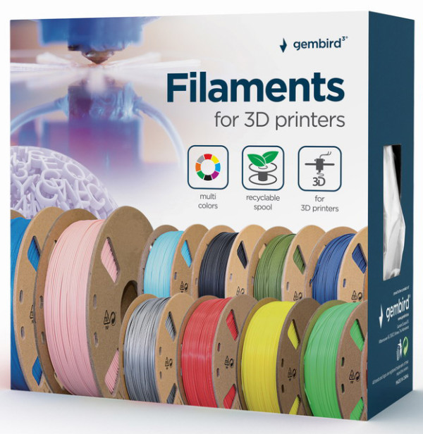 GEMBIRD 3DP-PLA1.75-01-FY PLA Filament za 3D stampac 1.75mm, kotur 1KG plamen sjajan Yellow - Слика 2