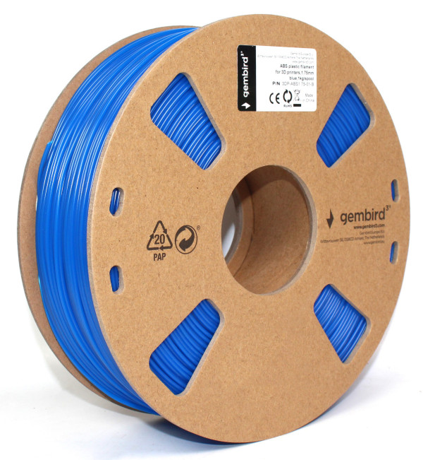 GEMBIRD 3DP-ABS1.75-01-B ABS Filament za 3D stampac 1.75mm, kotur 1KG BLUE - Слика 4