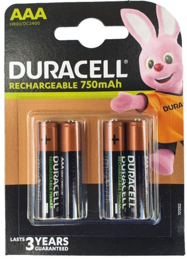 Duracell 750mAh AAA R3 MN2400, PAK4 CK,punjive NiMH baterije (rechargeable Duralock StayCharged 3g) - Слика 2