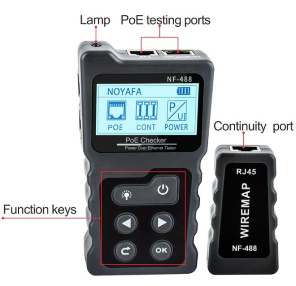 Tester Kablovski POE LAN Noyafa NF-488 STP / UTP do 600m - Слика 9