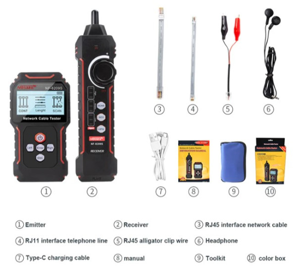 Tester Kablovski LAN POE Noyafa NF-8209S POE LAN TESTER I TRAGAC KABLOVA - Слика 4